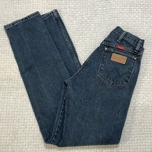 Wrangler 14MWZDM Dark Blue Denim Jeans Cowgirl Cowboy Size 7x34